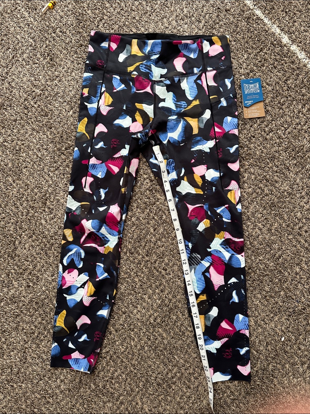 NWT Brooks method Fast Floral Print leggings